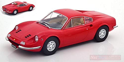 MODELCARGROUP MODELLINO in Scala Compatibile con Ferrari Dino 246 GT 1969 Red 1:18 MCG18166