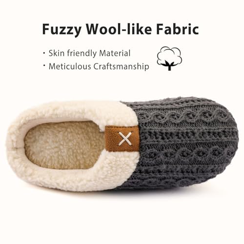 Image of ULTRAIDEAS Women's Indoor Bedroom Slipper with Memory Foam, Gift for Women, Wool-Like House Shoe with Anti-Skid Rubber Sole for Ladies