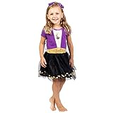 Disney Frozen Princess Anna Toddler Girls Cosplay Costume Gown and Headband 4T