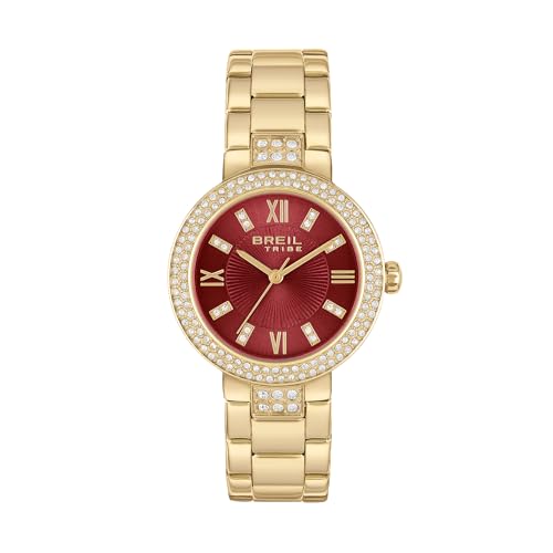 Montre EW0727 Breil Dancefloor pour femme en acier doré avec cadran rouge et cristaux