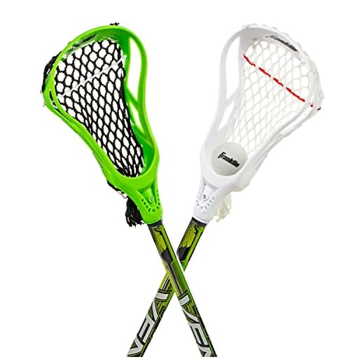 Franklin Sports 32in Youth Practice Lacrosse Stick and Ball - Learn to Play and Teach Fundamentals - Perfect for Beginners - 2 Practice Lacrosse Sticks and 1 Practice Lacrosse Ball Included