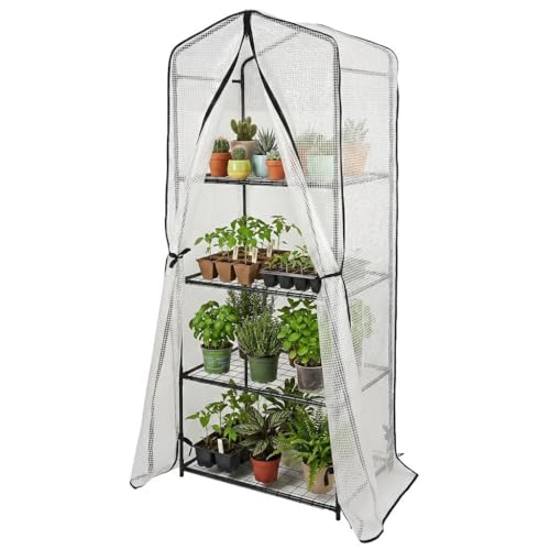 My Garden Greenhouse Cover Replacement 58x39x160cm Breathable PE Mesh Plastic Green House Cover 4 Tier Water Resistant Greenhouse Replacement Cover for Garden Plants Seedlings & Flowers