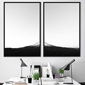 signwin 2 Piece Framed Canvas Wall Art Black...