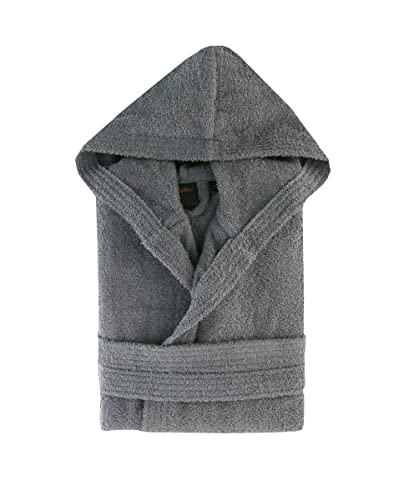 NH NOVOTEXTIL HOGAR Albornoz con capucha para adulto(unisex). Tejido 100% algodón (XL, Gris)
