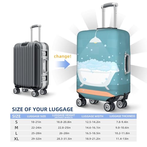 VOSERY Luggage Cover Protector Suitcase Cover - Bathtub with Soap Bubbles High Elasticity Suitcase Covers Protector for Luggage (No Luggage)2