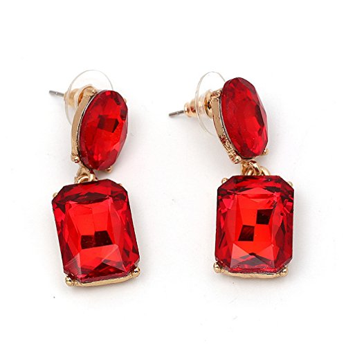 Yazilind Jewelry Silver Plated Rectangle Full Cubic Zirconia CZ Flawless Long Dangle Earrings2