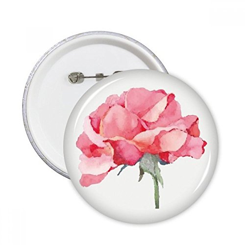Badge bouton fleur plante aquarelle décoration vêtement pin's rond multicolore 5pcs