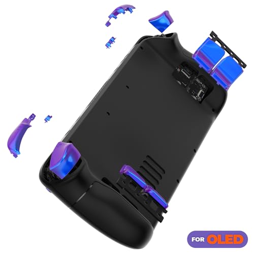 eXtremeRate Replacement Full Set Buttons for Steam Deck OLED Handheld Console, Chameleon Purple Blue DIY Custom ABXY D-pad Trackpad Bumpers Triggers Buttons with Tools for Steam Deck OLED Console by eXtremeRate - Image 9