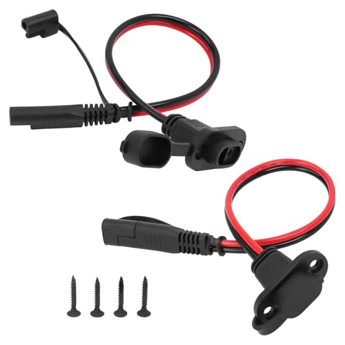 GZZTORES Weatherproof SAE Quick Connect 12 AWG SAE Extension Cord Plug Solar Power Socket Sidewall Port for Solar Generator Battery Charger 1 FT