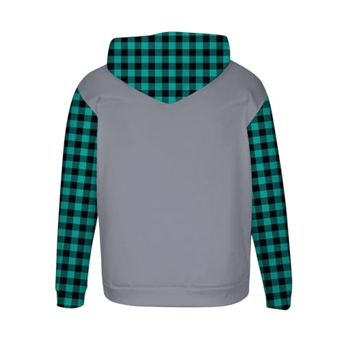 Mens Plaid Color Block Hoodie Fleece Hooded Sweatshirt Big and Tall Casual Hoodies with Front Pocket3