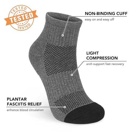Image of 5 Pairs Copper Compression Socks for Women & Men - Ankle Plantar Fasciitis Arch Support Running Socks for Athletic