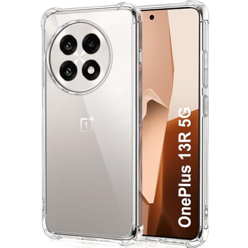 Image of TheGiftKart Crystal Clear Back Cover Case for OnePlus 13R 5G | Raised Bumps for Camera & Screen Protection | Ultra Clear Soft Silicone Back Cover Case for OnePlus 13R 5G (TPU, Transparent)