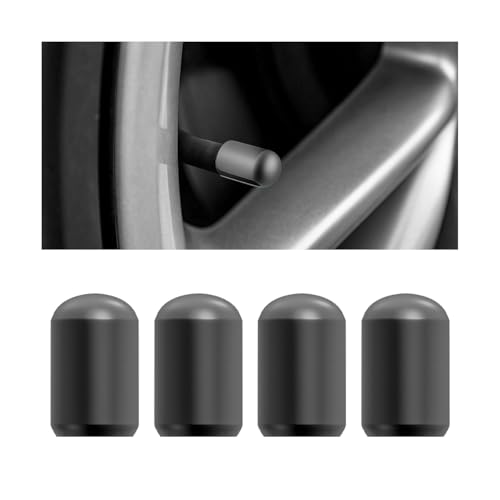 FALVFUN 4PCS Car Tire Valve Stem Caps, Aluminum Alloy Dustproof Vehicle Tyre Air Cover with Sealing Gasket, Leak-Proof Auto Exterior Accessories, Universal for Bike Motorcycle Truck (Gray)