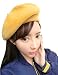 French Beret-100% Wool Solid Color Womens Beanie Cap Hat By ICSTH (One size, Yellow)