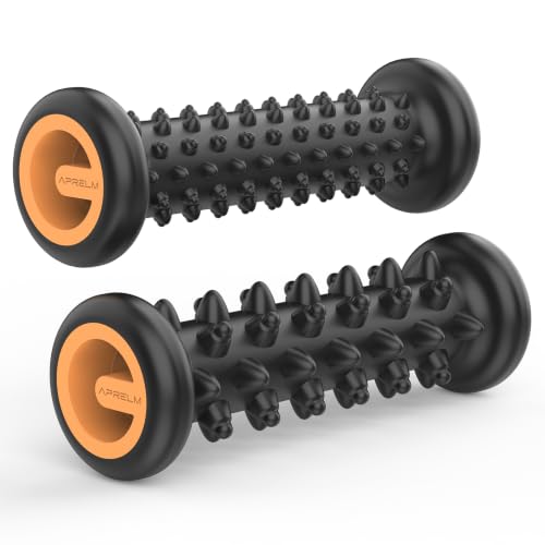APRELM Foot Massager Roller Set for Plantar Fasciitis Relief Professional 2-Pack (Beginner & Enhanced) Foot Roller for Home Office Gifts for Mom Dad Friends