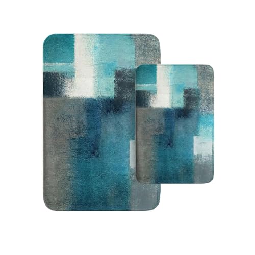 Britimes Modern Abstract Art Bathroom Rug Mat Set of 2,