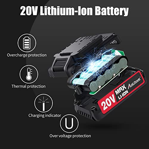 Avid Power 20V Max Cordless Impact Wrench Bundle With 20V Cordless Drill Set #TOP6