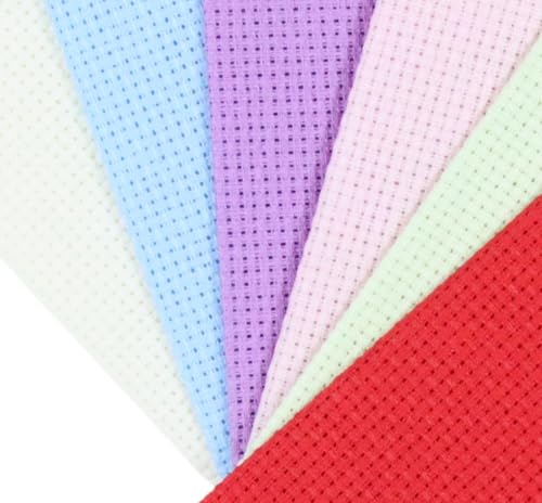 Image of KCS 6 pc of 12 inch x 18 inch (30cmx45cm) Counted Cotton Aida Cloth Cross Stitch Fabric (16CT-E)