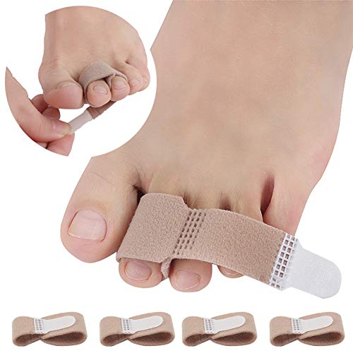 Broken Toe Wraps Straightener Toe Tape Bandages Hammer Toe Hallux Valgus Corrector Toe Separator Splint Wrap Foot Care Tool for Men & Women (Skin[4 Pack=2Pair])