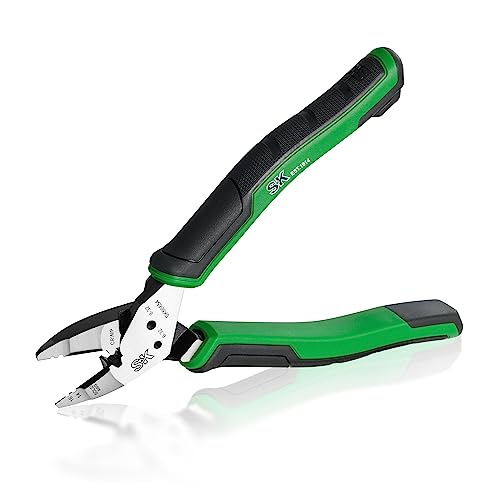 SK 7-Inch Multi-Use Diagonal Pliers, 5-IN-1, Premium CR-V Steel Construction, Ergonomic Anti-slip Handle for Comfortable Grip