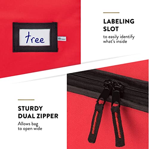 Zober Rolling Large Christmas Tree Storage Bag - Fits Upto 9 Ft. Artificial Disassembled Trees, Durable Handles & Wheels For Easy Carrying And Transport - 600D Durable Fabric #TOP7