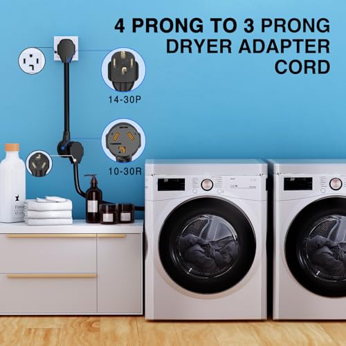 Image of Nilight EV Dryer Adapter Cord 30 Amp to 30Amp 4 Prong 125V /250V 7500 Watt Pure Copper Dryers New Outlet Old Plug Conversion Heavy Duty 10 Gauge Wires 14-30P 10-30R 30M /30F