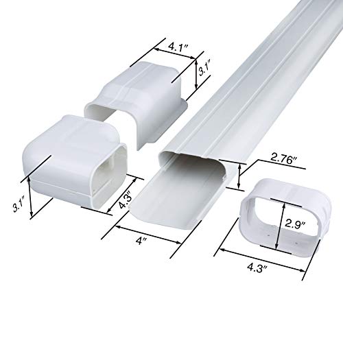 Ac Parts 4" W 14Ft Decorative Pvc Line Set Cover Kit For Mini Split Air Conditioners, Hvac Heat Pumps 7,000-36,000 Btu Units #TOP2
