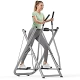 FovemiG Air Walk Elliptical Glider Machine - 600LBS Capacity, Fully Assembled Low-Impact Design for Home Gym Cross-Training Arm & Leg Cardio Workout-Sliver