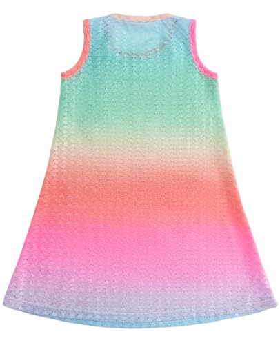 Gogokids Mädchen Strandkleid A-Linie Überwurf, Ärmelloser Maschen Bikini-Überwurf, Leichtes Strand-Outfit für Kinder-Badeanzüge zum Schwimmen in den Sommerferien
