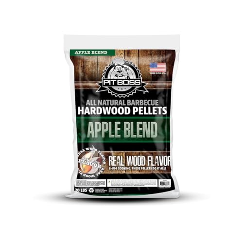 Pit Boss 100% All Natural BBQ Hardwood Pellets for Cooking Grilling and Smoking | 20 lbs. Wood Pellets for Pellet Grills and BBQ Smokers | Apple Blend