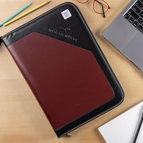 Image of SPS PU Leather 36-Pocket A4 File Organizer - Professional Document Holder for Certificates, Legal Documents, Home, Office, School Use (Maroon)