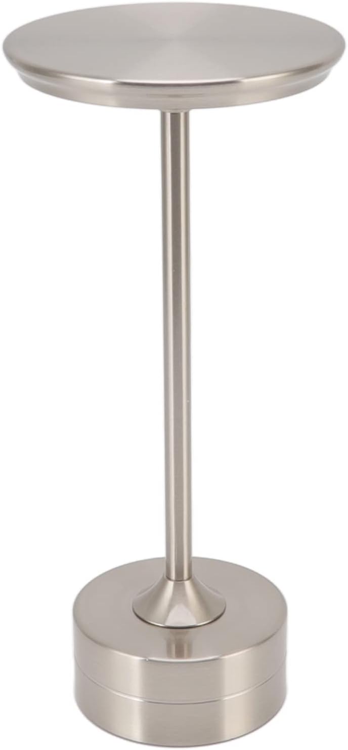 Cordless Table Lamp with 3 Light Sources, 150lm Brightness,10-15 Hours Battery Life, USB Type C Charging Port, Large Illumination Area for Home,Outdoor,Restaurants,Study (Silver)