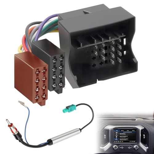 Câble Adaptateur Faisceau Autoradio Fiche ISO Radio, Kit Adaptateur Radio Autoradio Quadlock vers ISO + Adaptateur d'antenne Fakra + DIN-IISO pour VW/Ford/Audi/Skoda/Seat/Golf 5 6