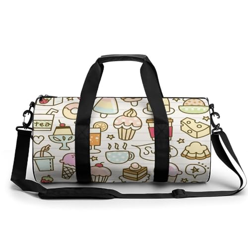 Sac de voyage sac week-end nourriture mignonne, format 45x23x23cm parfait pour la gym