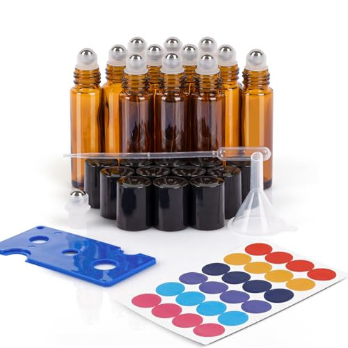 ComSaf Butelki Roll-On 10 ml 12 szt. na Olejki Eteryczne Bursztynowe
