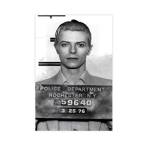 Poster sur toile Musicien David Bowie - Décoration de chambre à coucher, bureau, chambre, cadeau - Sans cadre - 30 x 45 cm