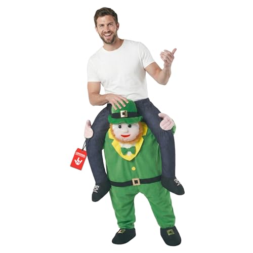 Morph Piggyback Leprechaun Costume for Adults, Leprechaun Outfit for Men, Fun St. Patrick's Day Costume, One Size
