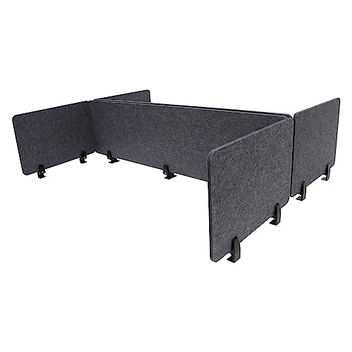 Acoustic Desk Divider, 6Pcs Table Mounted Clamp-On Privacy Panel Sound Proof Dividers - 2 x Long Panel - 59x16In + 4X Short Panel - 23.6x16In for School& Library & Office Partition