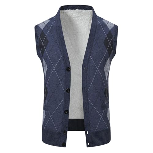 Gilet en tricot sans manches col V pour homme pour automne et hiver
