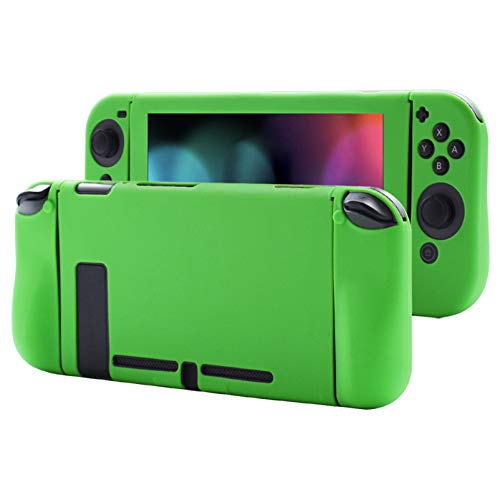Pandaren Cover Skin Compatible for Nintendo Switch Consoles and Joycon 3in1 Silicone Case with Larger Hand Grip Protector(Green)(Not for Switch OLED 2021 Model)