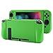 Pandaren Cover Skin Compatible for Nintendo Switch Consoles and Joycon 3in1 Silicone Case with Larger HandĀ Grip Protector(Green)