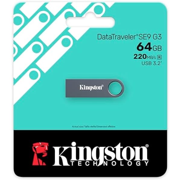 Kingston DataTraveler SE9 Gen 3-64GB - 220 MB s beim Lesen - Metall - USB-Stick 3.2 Gen 1 - Dunkles Nikiel