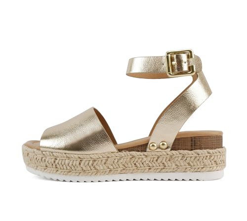 Image of Soda Little Kids /Children /Girls Topic-IIS Espadrille Flatform Wedge Open Toe Sandals
