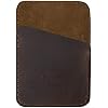 Hide & Drink, Leather Minimalist Card Holder, Holds Up to 4 Cards, Travel Organizer, Accessories, Handmade Bourbon Brown