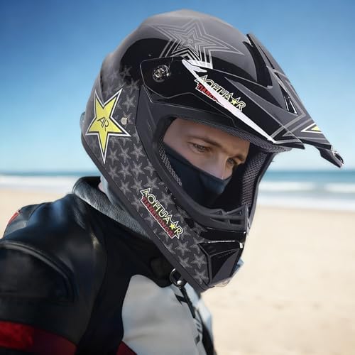 Image of Youth Kids Offroad Gear Combo Helmet Gloves Goggles DOT Motocross Off-Road Racing ATV Dirt Bike Protector (#4, L)