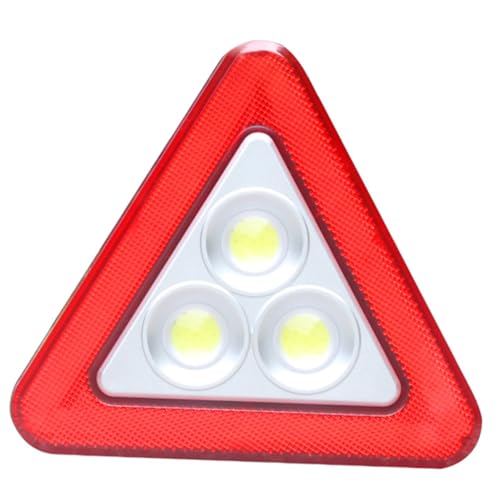 DECORNIJIA Triángulo Reflectante LED para Seguridad Vial con Luz de Advertencia Portátil para Coche Diseño Triangular Estable Batería No Incluida para Emergencias y Asistencia Carretera
