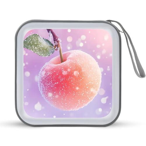 Peach Fruit CD Case Plastic DVD Case Holder Wallet Disc Storage Organizer for Car Travel