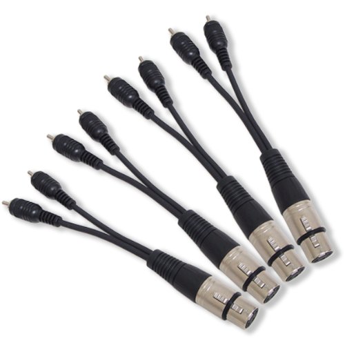 GLS Audio 6 Inch Patch Y Cable Cords - XLR Female to Dual RCA Male Cables - 6