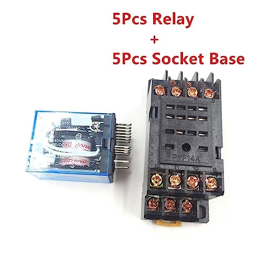 Relé electromagnético MY4NJ de 12V DC con base PYF14A para control industrial 2