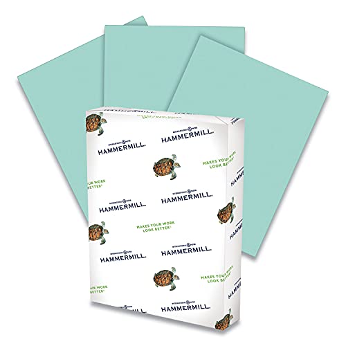 Hammermill Colored Paper, 20 lb Turquoise Printer Paper, 8.5 x 11 - Made in the USA, Pastel Paper, 103820R - 1 Ream (500 Sheets)